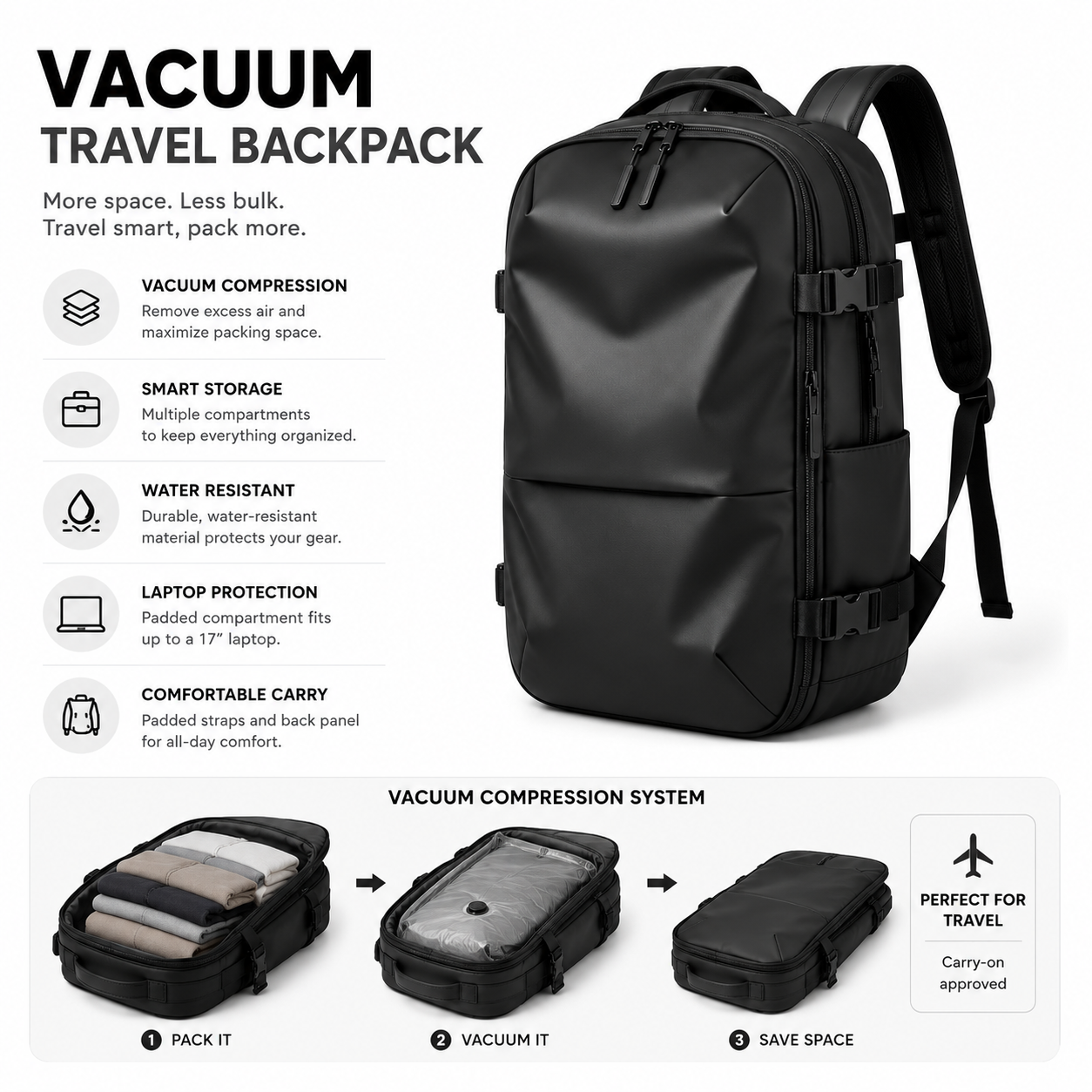 Vayro™ - Vacuum Compression Travel Backpack